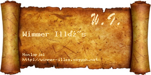 Wimmer Illés névjegykártya